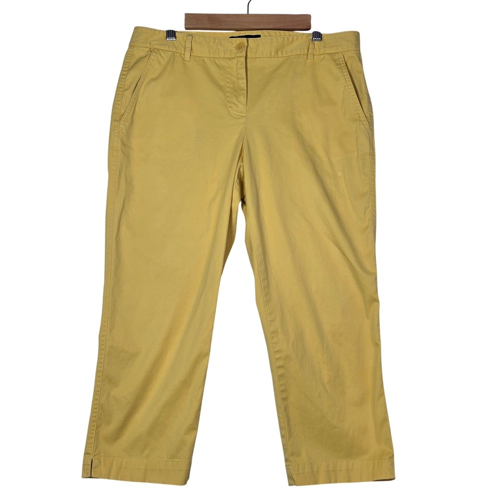 Talbots Womens Capri Pants Size 8 Yellow Signature Straight Leg Cropped